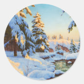 Sticker Rond Paysage d'hiver, Bessonof (Devant)
