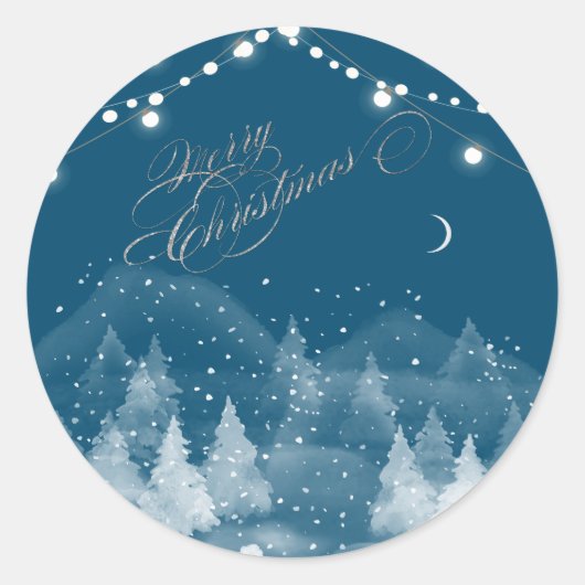 Sticker Rond Paysage d'hiver Neige (Devant)