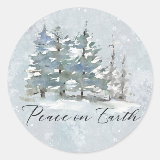 Sticker Rond Paysage d'hiver paisible et moderne (Devant)