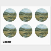 Sticker Rond Paysage d'Impasto III (Feuille)