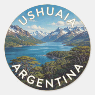 Sticker Rond Paysage du canal Beagle à Ushuaia en Argentine