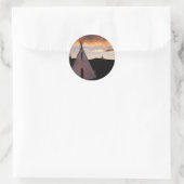 Sticker Rond Paysage indien de Teepee Sunset (Sac)