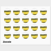 Sticker Rond Paysage jaune (Feuille)