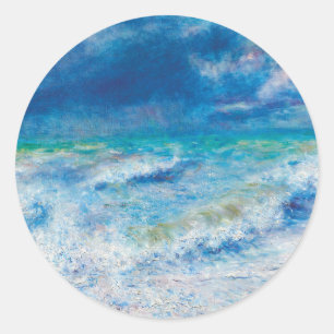 Sticker Rond Paysage marin (1897) par Pierre-Auguste Renoir