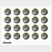Sticker Rond Paysage naturel (Feuille)