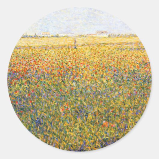 Sticker Rond Paysage par Georges Seurat (Devant)