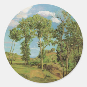 Sticker Rond Paysage Paysage Frédéric Bazille Impressionniste