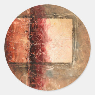 Sticker Rond Paysage rouge Abstrait