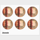 Sticker Rond Paysage rouge Abstrait (Feuille)