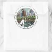 Sticker Rond Paysage urbain (Sac)
