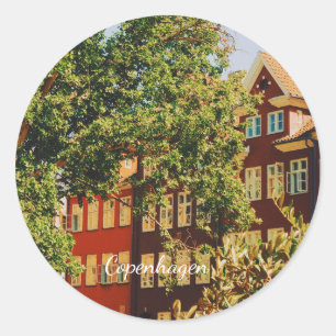 Sticker Rond Paysage urbain de Copenhague - Danemark