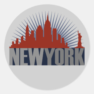 Sticker Rond Paysage urbain de New York City