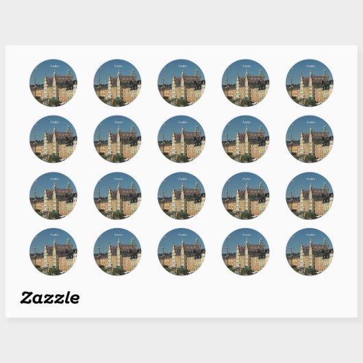 Sticker Rond paysage urbain de Suède (Feuille)