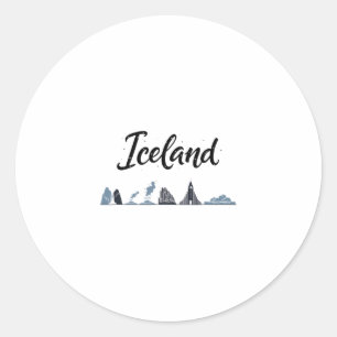Sticker Rond Paysages d'Islande Mode Voyage Vacances