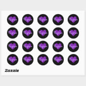 Sticker Rond Payton en violet (Feuille)
