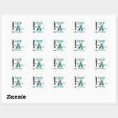 Sticker Rond PCOS Je Porte Turquoise Pour Sensibilisation 43 (Feuille)