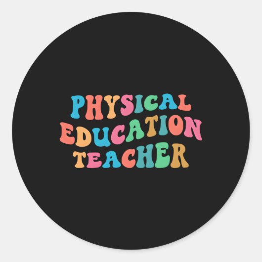 Sticker Rond Pe Enseignant en éducation physique Groove (Devant)