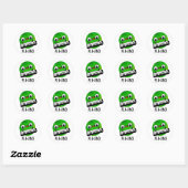 Sticker Rond Pea-ano Funny Musique Veggie Pea Pun (Feuille)