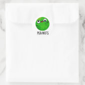Sticker Rond Pea-noix drôle Crazy Pea Pun (Sac)