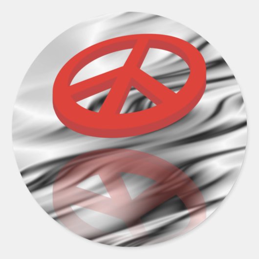 Sticker Rond Peace 3D / reflexion (Devant)