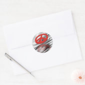 Sticker Rond Peace 3D / reflexion (Enveloppe)