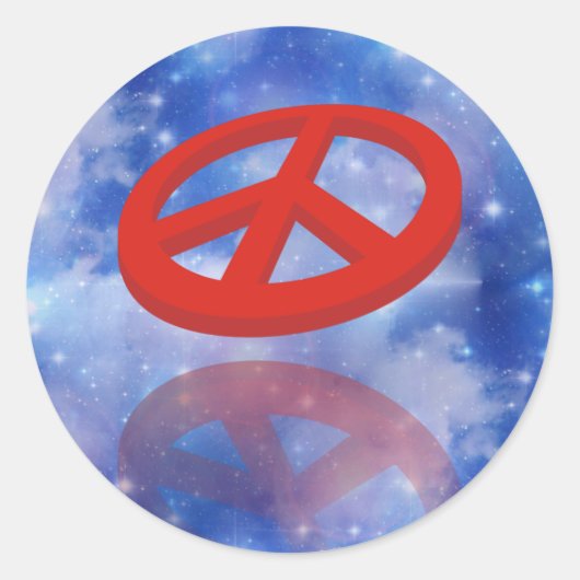 Sticker Rond Peace 3D / reflexion | paradis (Devant)