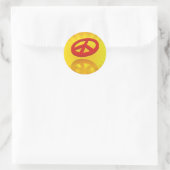 Sticker Rond Peace 3D / reflexion | radiale jaune (Sac)