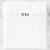 Sticker Rond Peace And Roll Skeleton Mains Classique (Sac)