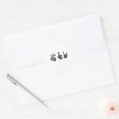 Sticker Rond Peace And Roll Skeleton Mains Classique (Enveloppe)