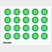 Sticker Rond Peace Be With You : Inspirant Vert et Jaune (Feuille)