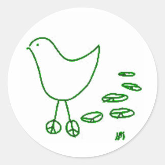 Sticker Rond Peace Bird