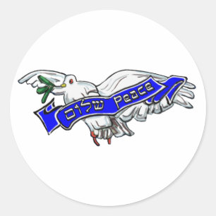 Sticker Rond Peace Bird