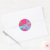 Sticker Rond Peace colombe Pop art en rose vif (Enveloppe)