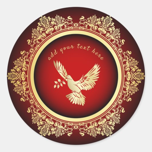 Sticker rond Peace Dove (Devant)