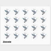Sticker Rond Peace Dove, Aquarelle Look (Feuille)