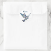 Sticker Rond Peace Dove, Aquarelle Look (Sac)