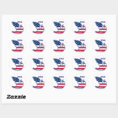 Sticker Rond Peace Dove. USA Patriotic Design (Feuille)