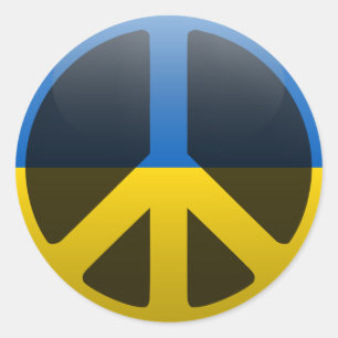 Sticker Rond Peace en Ukraine