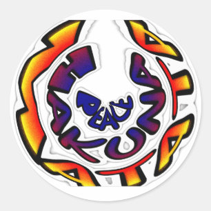 Sticker Rond "Peace Hakuna Matata"