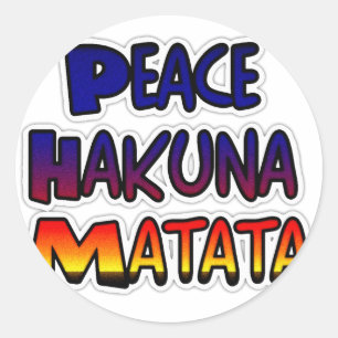Sticker Rond Peace Hakuna Matata Gradient Art