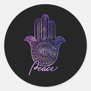 Sticker Rond Peace Hamsa Yoga Gym