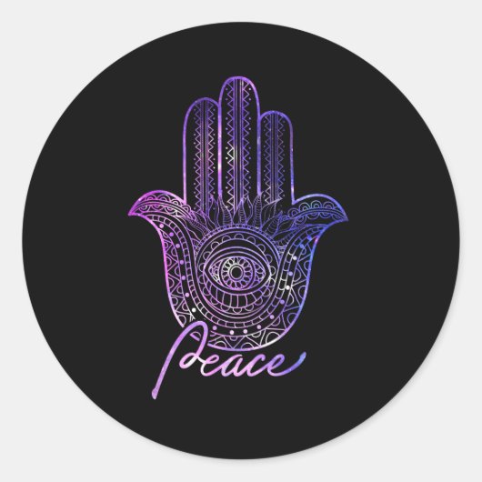 Sticker Rond Peace Hamsa Yoga Gym (Devant)