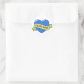 Sticker Rond Peace Heart Love I Stand With Ukraine Button Class (Sac)
