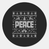 Sticker Rond Peace I Come In Peace Couple Matching Ugly Christm (Devant)