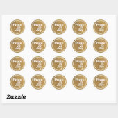 Sticker Rond Peace & Joy Gold et White (Feuille)