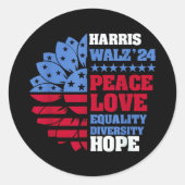 Sticker Rond Peace LGBT Harris Waltz (Devant)
