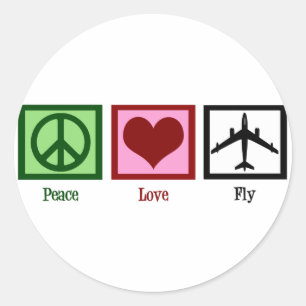 Sticker Rond Peace Love