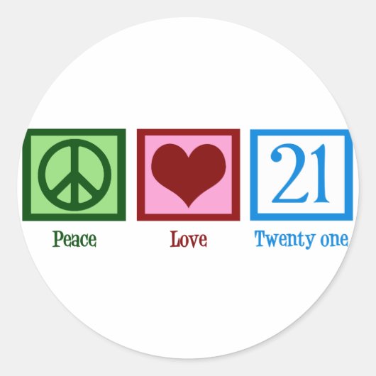 Sticker Rond Peace Love 21 (Devant)