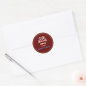 Sticker Rond Peace, Love and Rock 'n' Roll (Enveloppe)