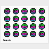 Sticker Rond Peace Love Audiology (Feuille)
